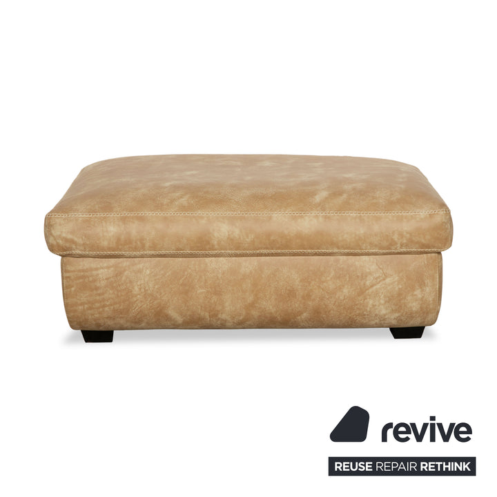 Machalke Valentino Leder Dreisitzer + Sessel + Hocker Braun Beige Sofa Couch
