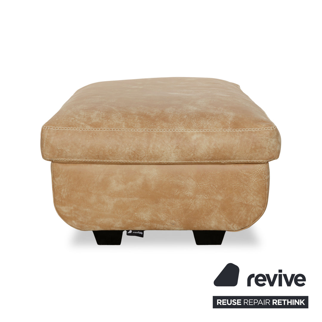 Machalke Valentino Leder Dreisitzer + Sessel + Hocker Braun Beige Sofa Couch