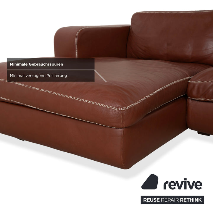 Machalke Valentino Leather Corner Sofa Brown Cognac Sofa Couch