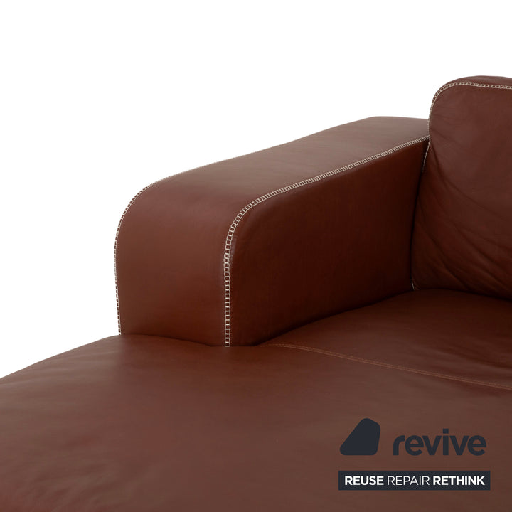 Machalke Valentino Leather Corner Sofa Brown Cognac Sofa Couch