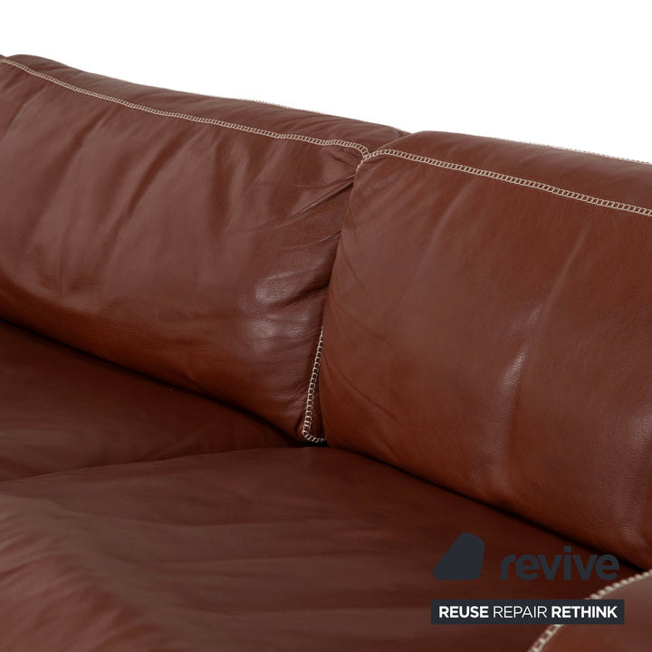Machalke Valentino Leather Corner Sofa Brown Cognac Sofa Couch