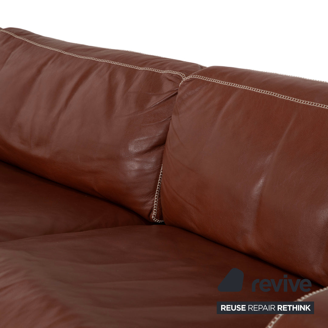 Machalke Valentino Leder Ecksofa Braun Cognac Sofa Couch
