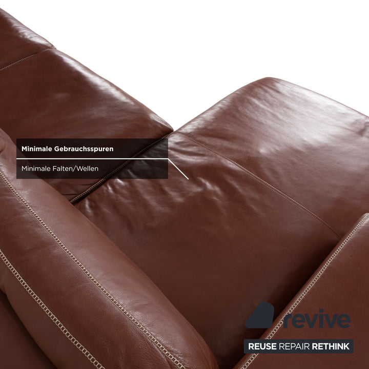 Machalke Valentino Leather Corner Sofa Brown Cognac Sofa Couch