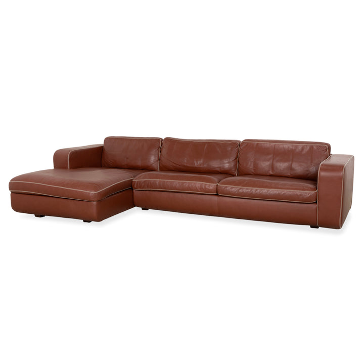 Machalke Valentino Leather Corner Sofa Brown Cognac Sofa Couch
