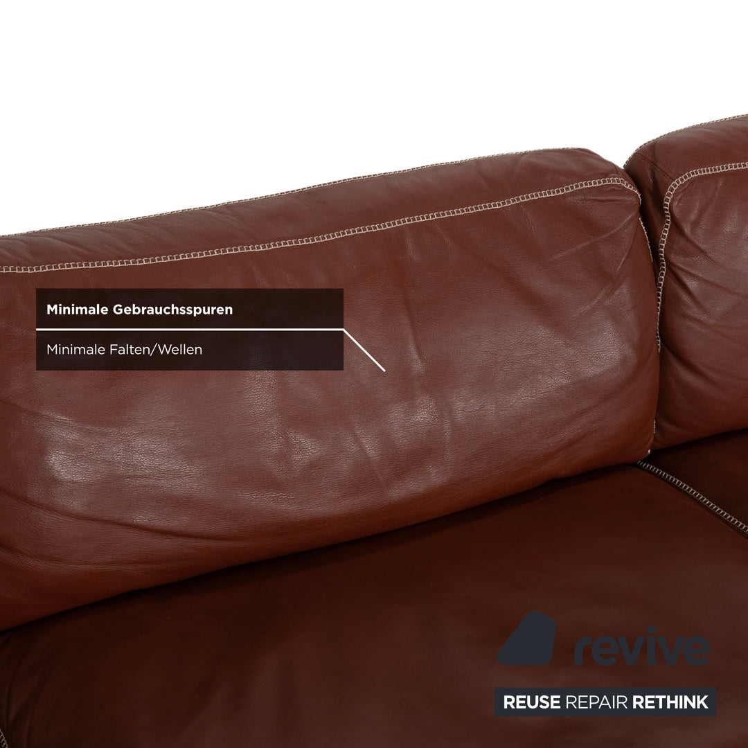 Machalke Valentino Leather Corner Sofa Brown Cognac Sofa Couch