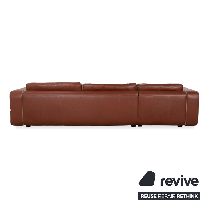 Machalke Valentino Leather Corner Sofa Brown Cognac Sofa Couch