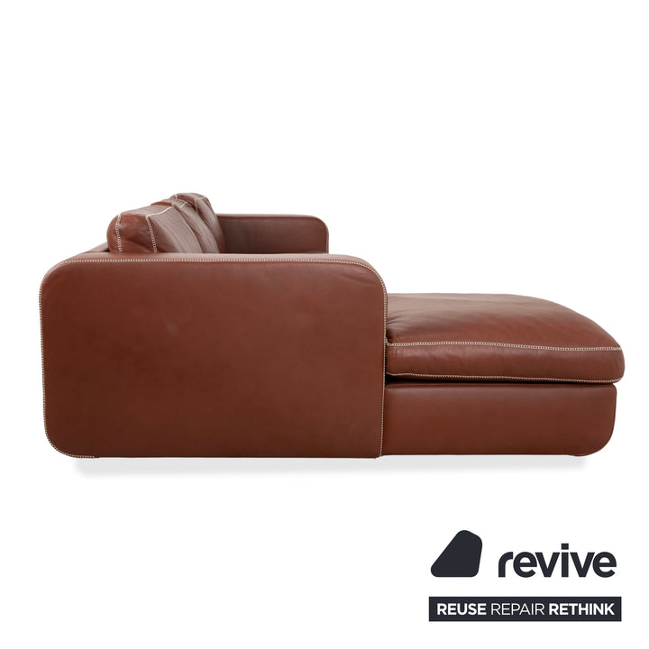 Machalke Valentino Leather Corner Sofa Brown Cognac Sofa Couch