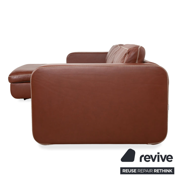 Machalke Valentino Leather Corner Sofa Brown Cognac Sofa Couch