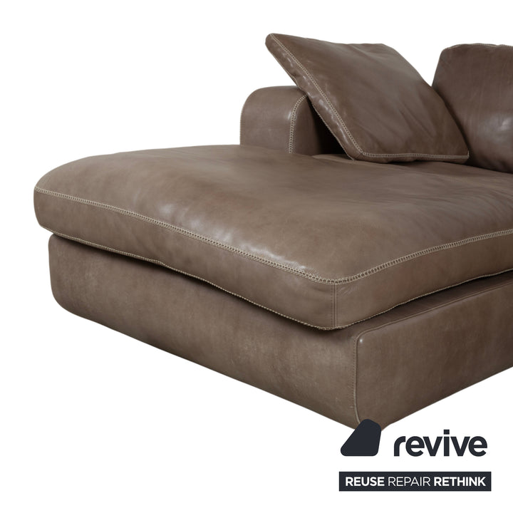 Machalke Valentino Leder Ecksofa Braun Taupe Sofa Couch