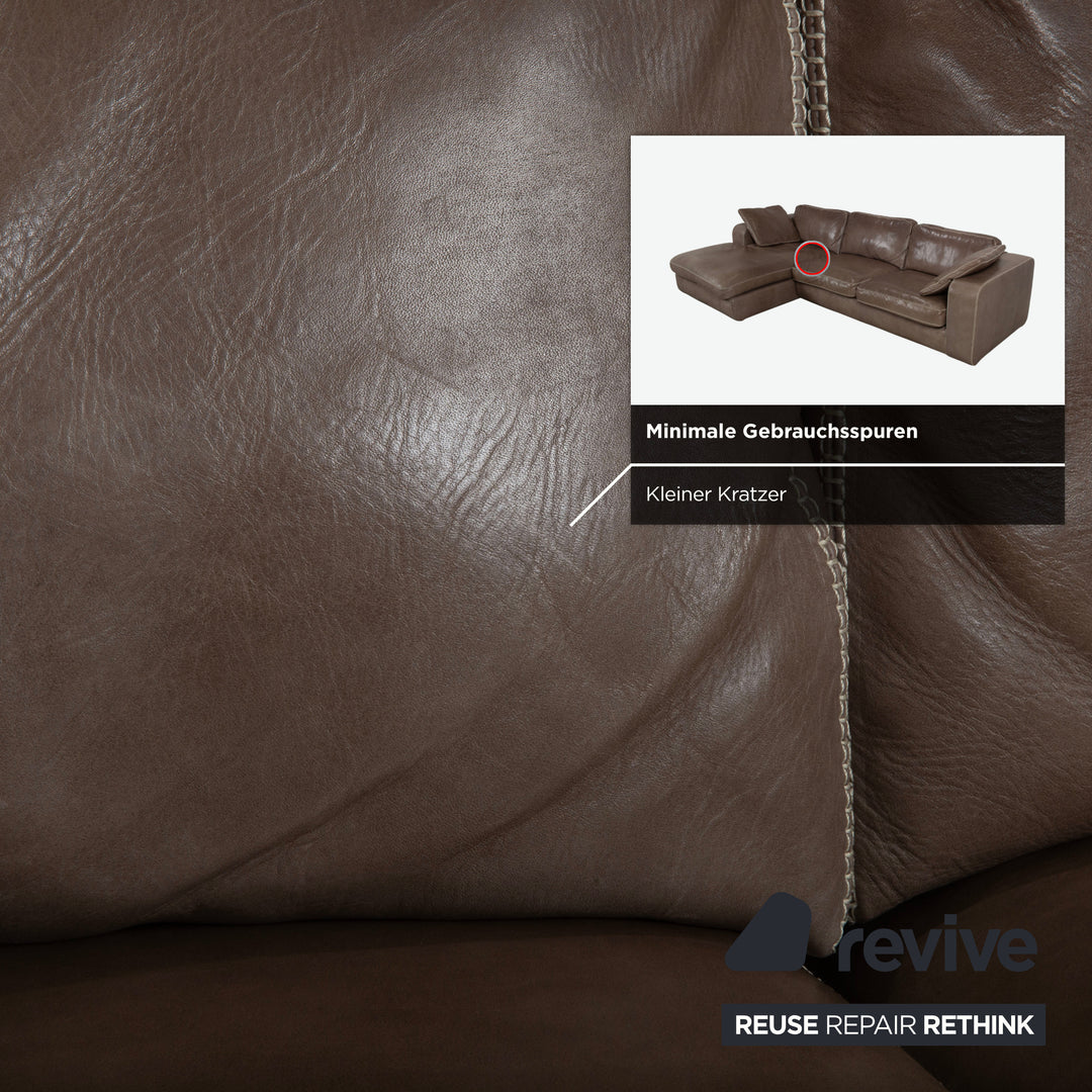 Machalke Valentino Leder Ecksofa Braun Taupe Sofa Couch