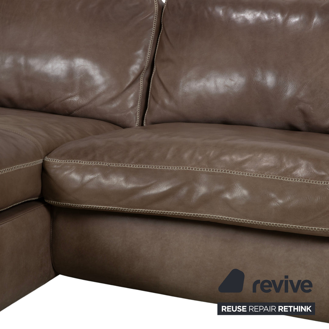 Machalke Valentino Leder Ecksofa Braun Taupe Sofa Couch