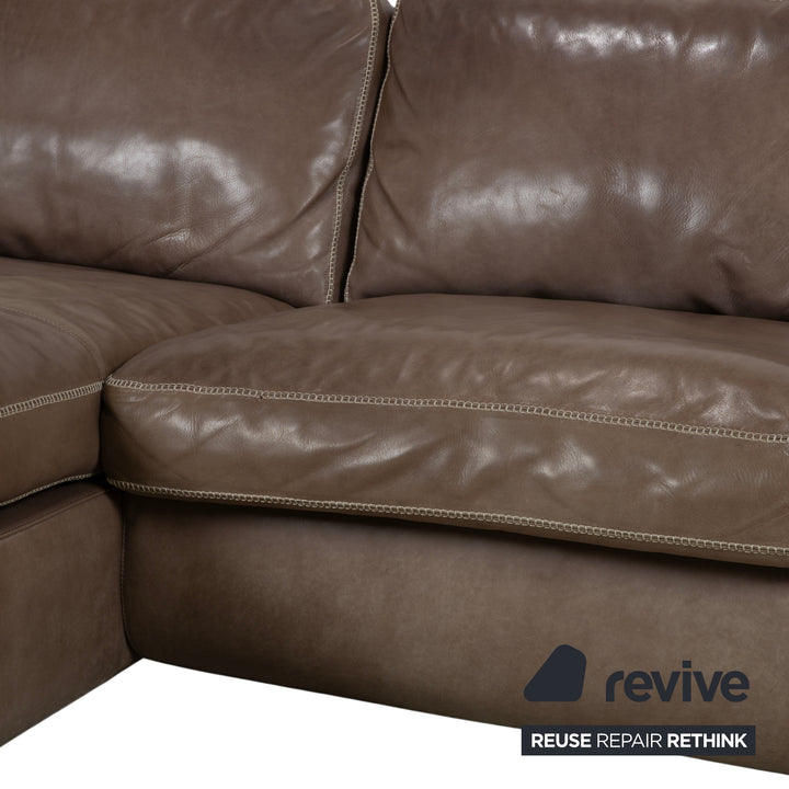 Machalke Valentino Leder Ecksofa Braun Taupe Sofa Couch