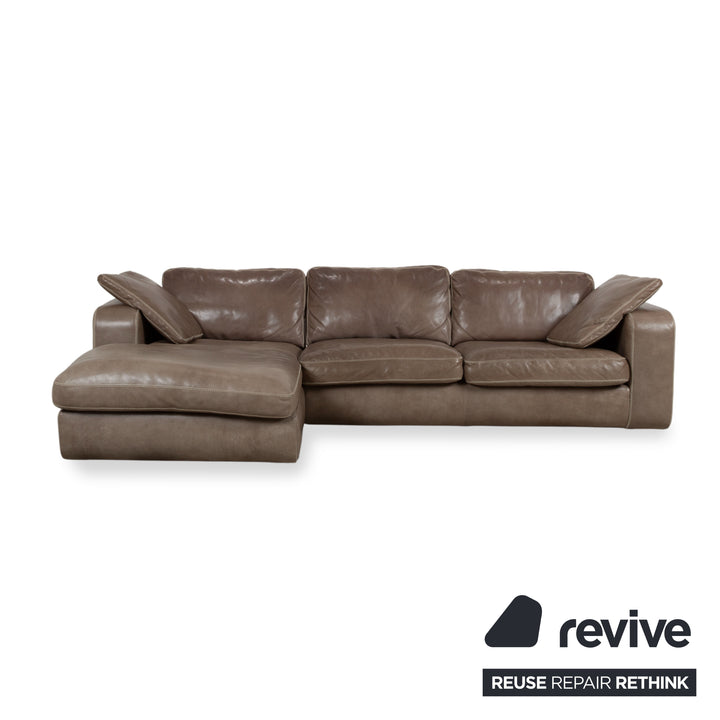 Machalke Valentino Leder Ecksofa Braun Taupe Sofa Couch