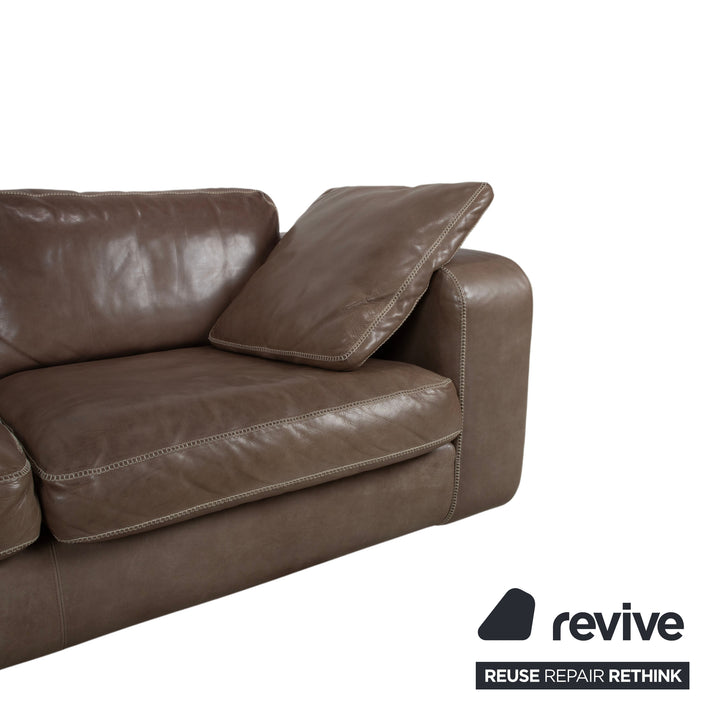 Machalke Valentino Leder Ecksofa Braun Taupe Sofa Couch