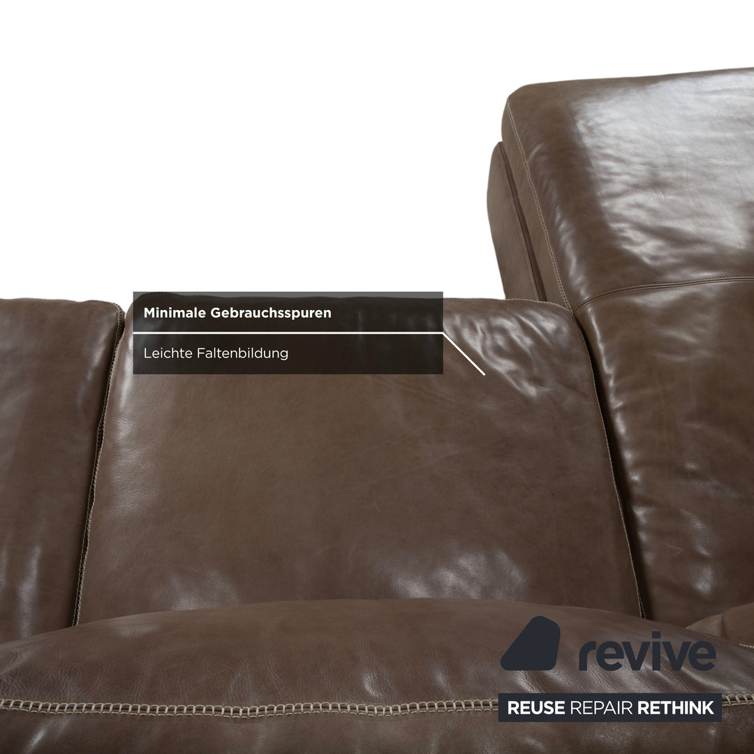 Machalke Valentino Leder Ecksofa Braun Taupe Sofa Couch