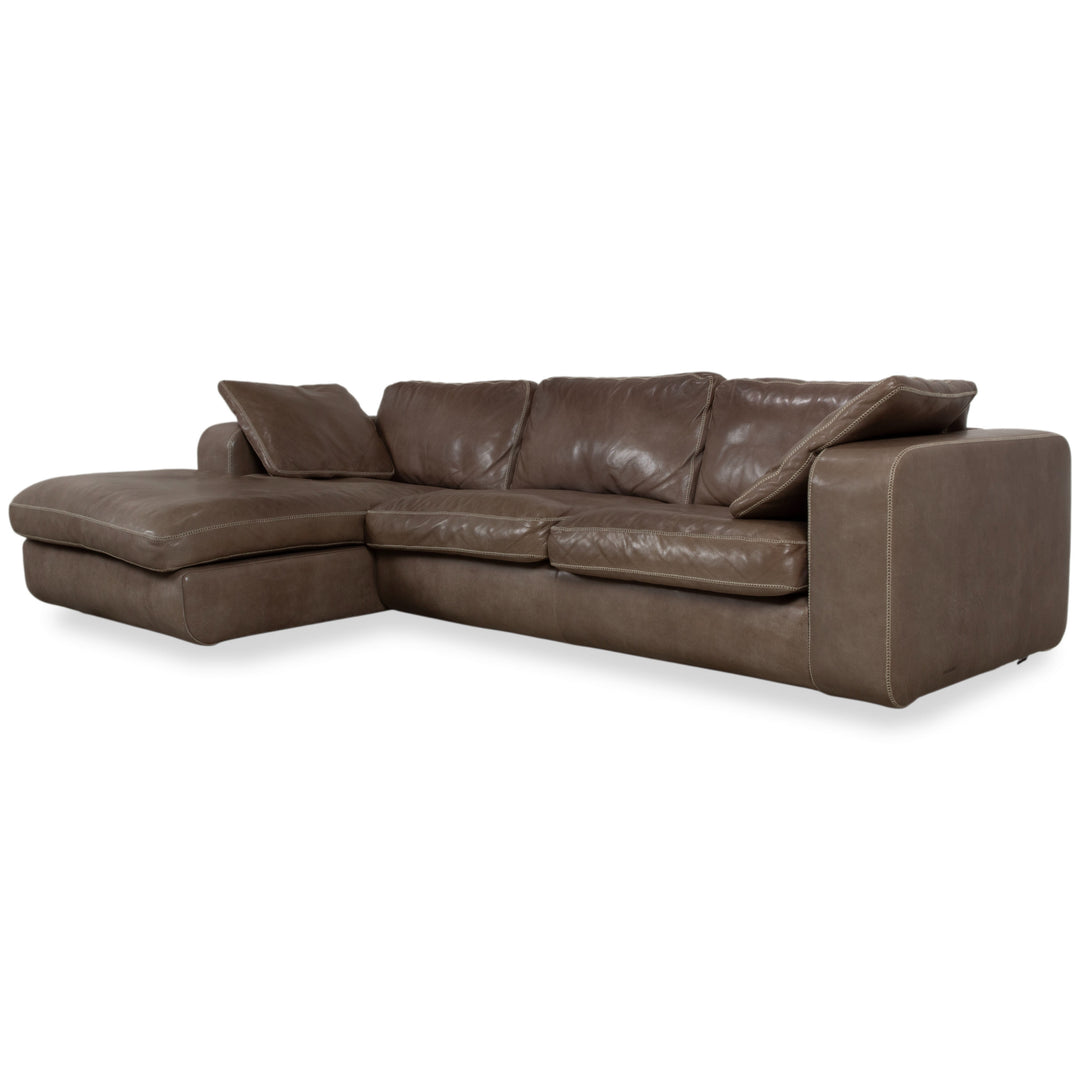 Machalke Valentino Leder Ecksofa Braun Taupe Sofa Couch