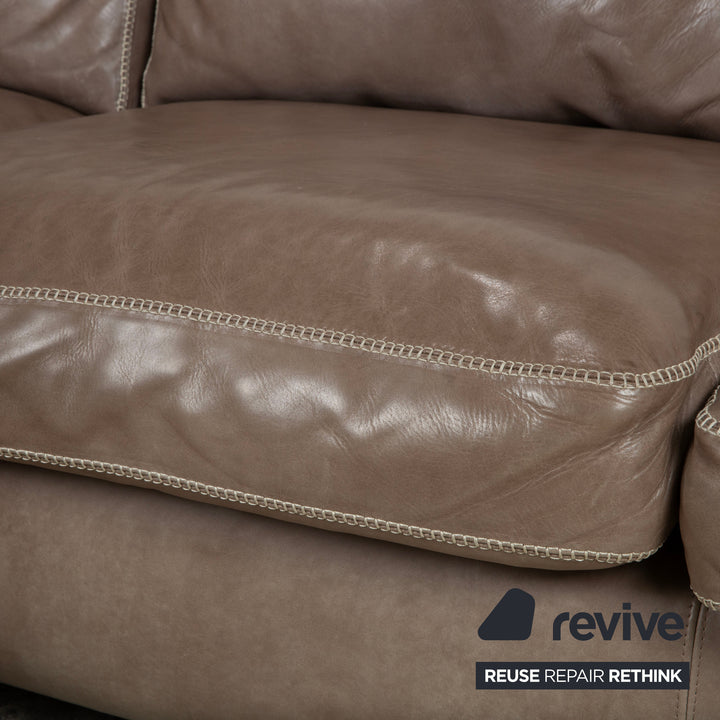 Machalke Valentino Leder Ecksofa Braun Taupe Sofa Couch