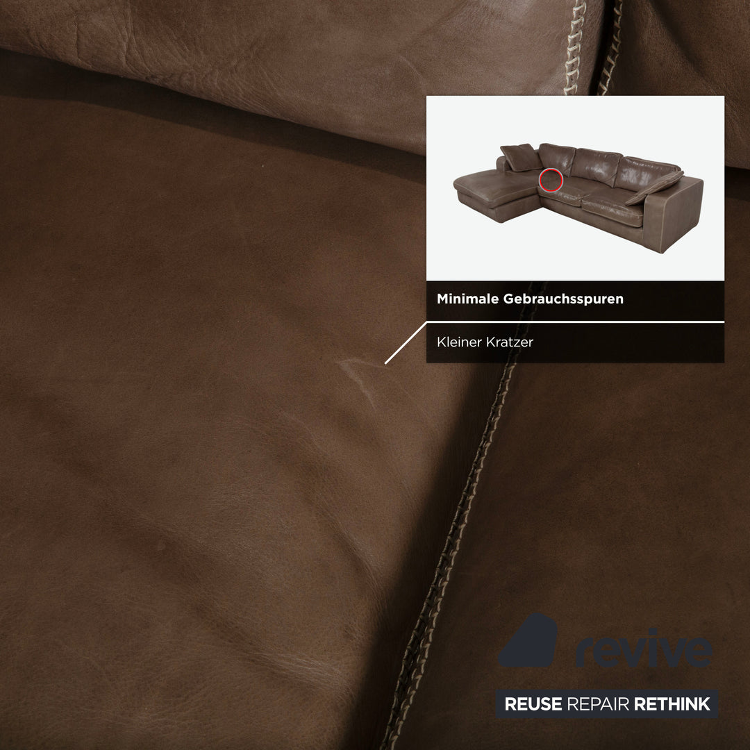 Machalke Valentino Leder Ecksofa Braun Taupe Sofa Couch