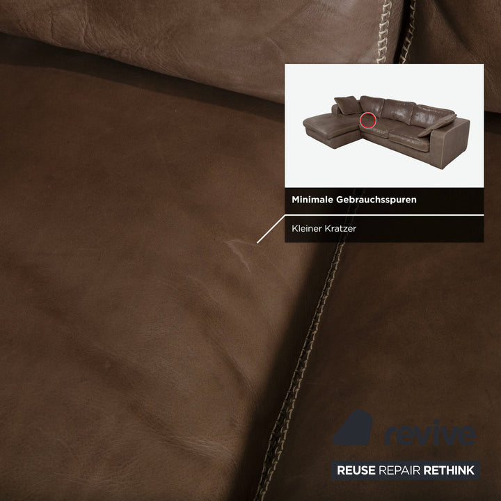 Machalke Valentino Leder Ecksofa Braun Taupe Sofa Couch