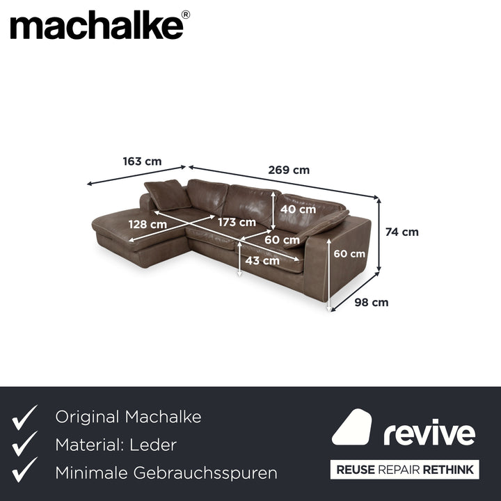 Machalke Valentino Leder Ecksofa Braun Taupe Sofa Couch