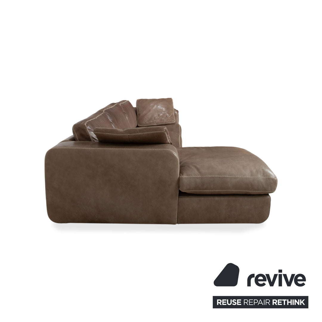 Machalke Valentino Leder Ecksofa Braun Taupe Sofa Couch