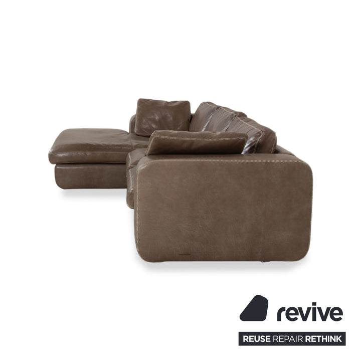 Machalke Valentino Leder Ecksofa Braun Taupe Sofa Couch