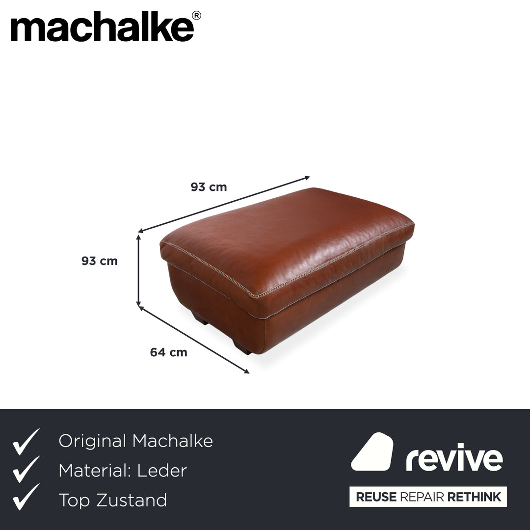 Machalke Valentino Leather Ottoman Brown Cognac Chestnut