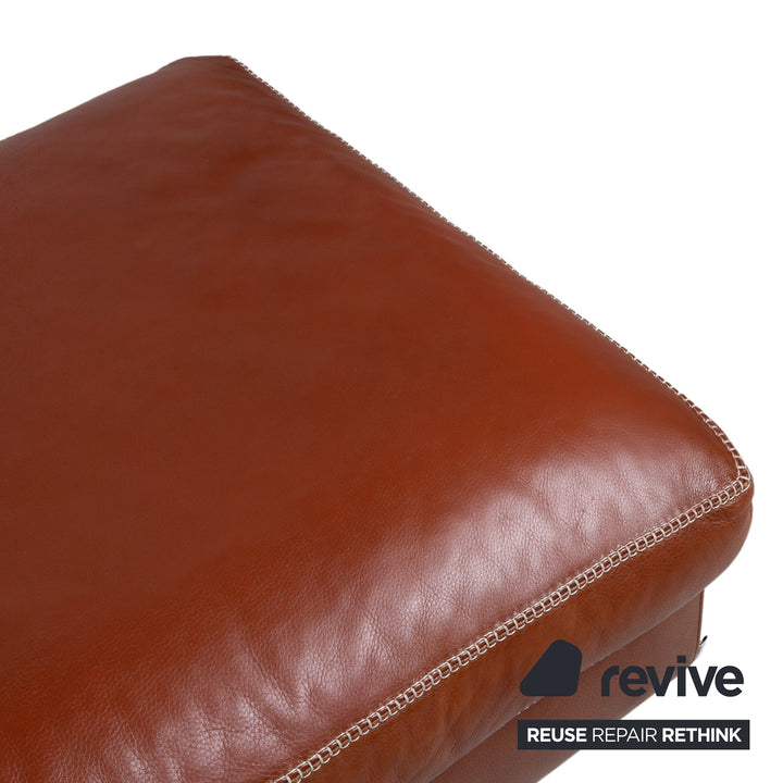 Machalke Valentino Leather Ottoman Brown Cognac Chestnut