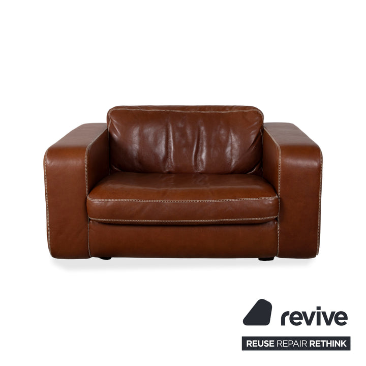 Machalke Valentino Leder Sessel Braun Cognac