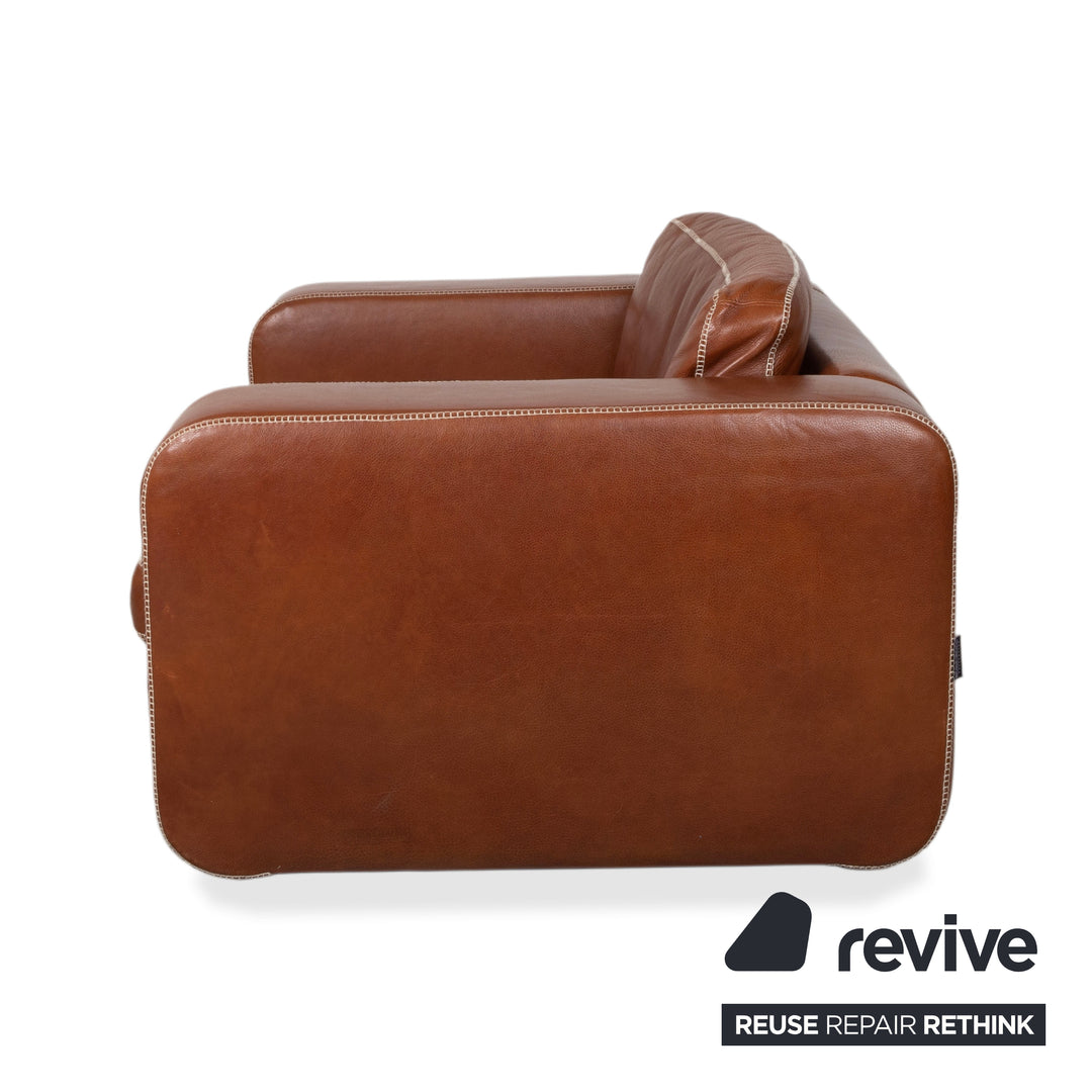 Machalke Valentino Leder Sessel Braun Cognac