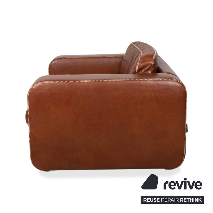 Machalke Valentino Leder Sessel Braun Cognac