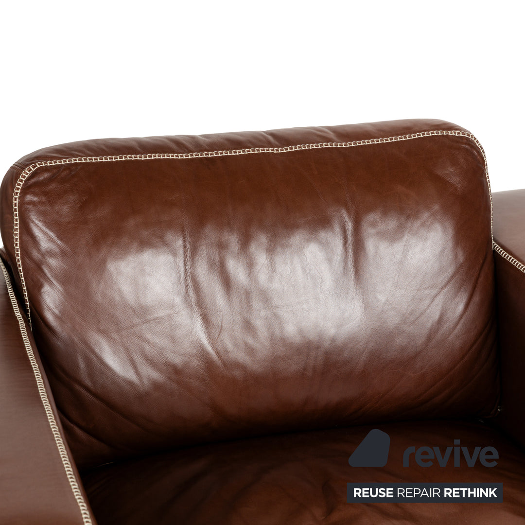 Machalke Valentino Leather Armchair Brown