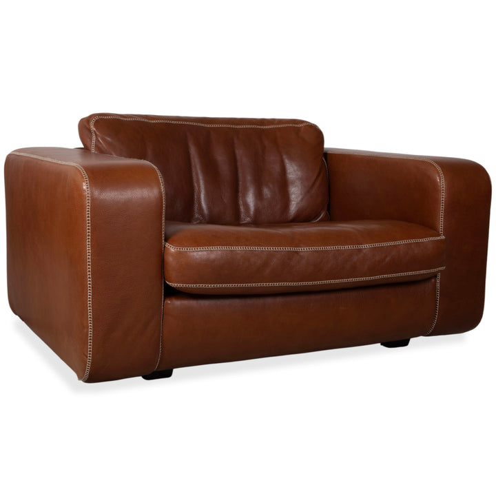 Machalke Valentino Leder Sessel Braun Cognac