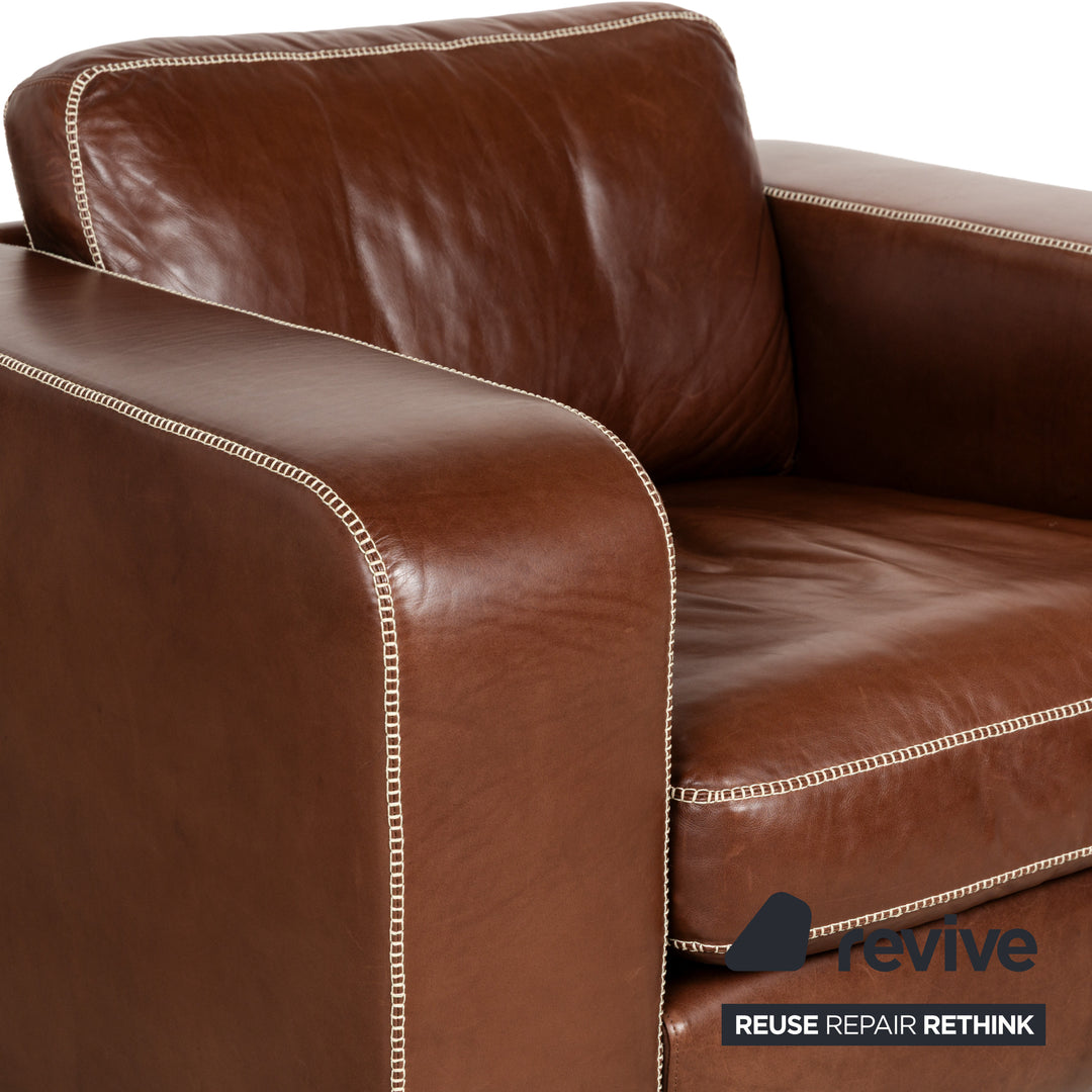 Machalke Valentino Leather Armchair Brown