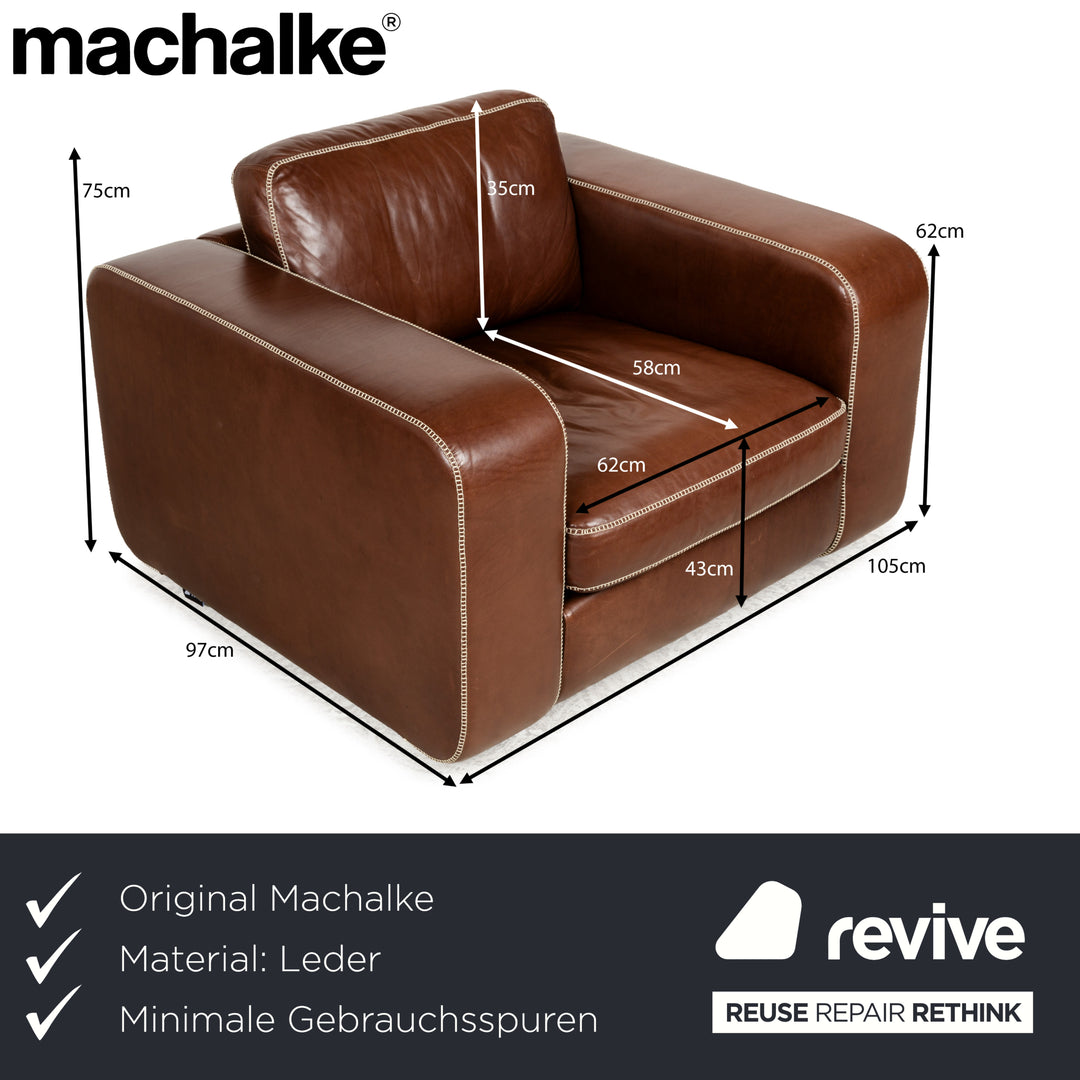 Machalke Valentino Leather Armchair Brown