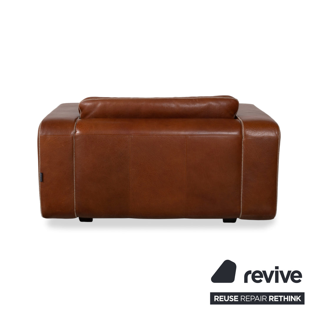 Machalke Valentino Leder Sessel Braun Cognac