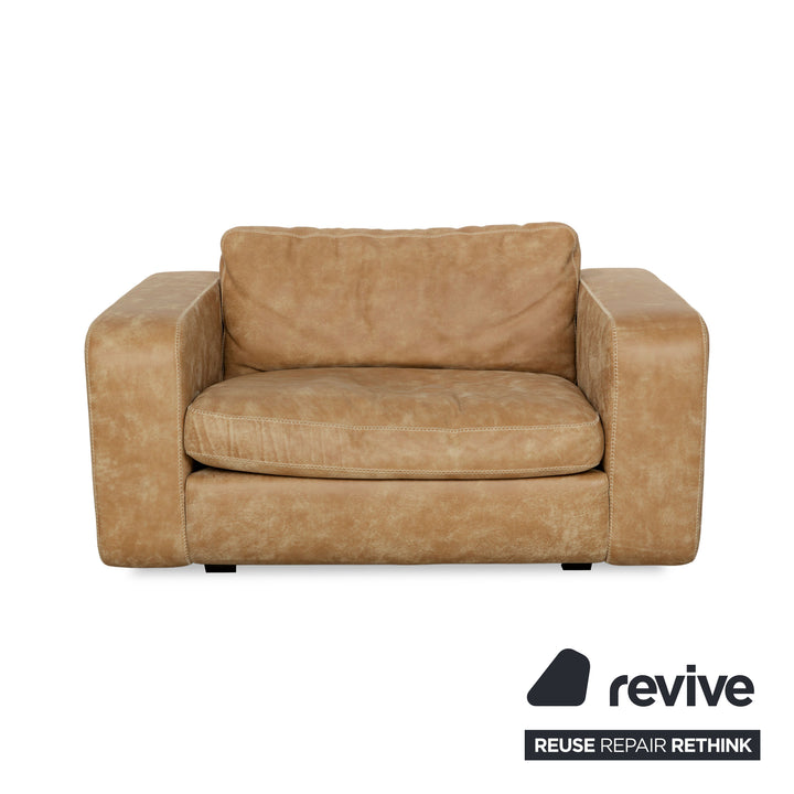 Machalke Valentino Leder Sessel Braun Beige