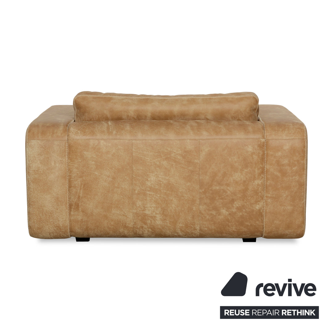 Machalke Valentino Leder Sessel Braun Beige