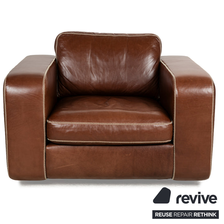 Machalke Valentino Leather Armchair Brown