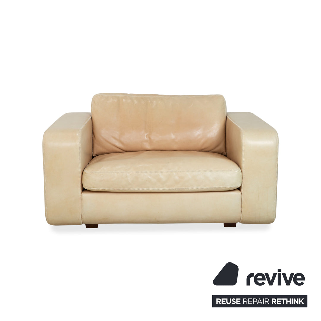 Machalke Valentino Leather Armchair Cream Beige