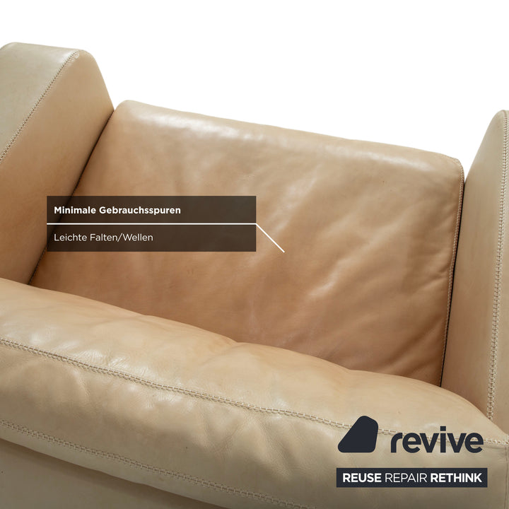 Machalke Valentino Leather Armchair Cream Beige