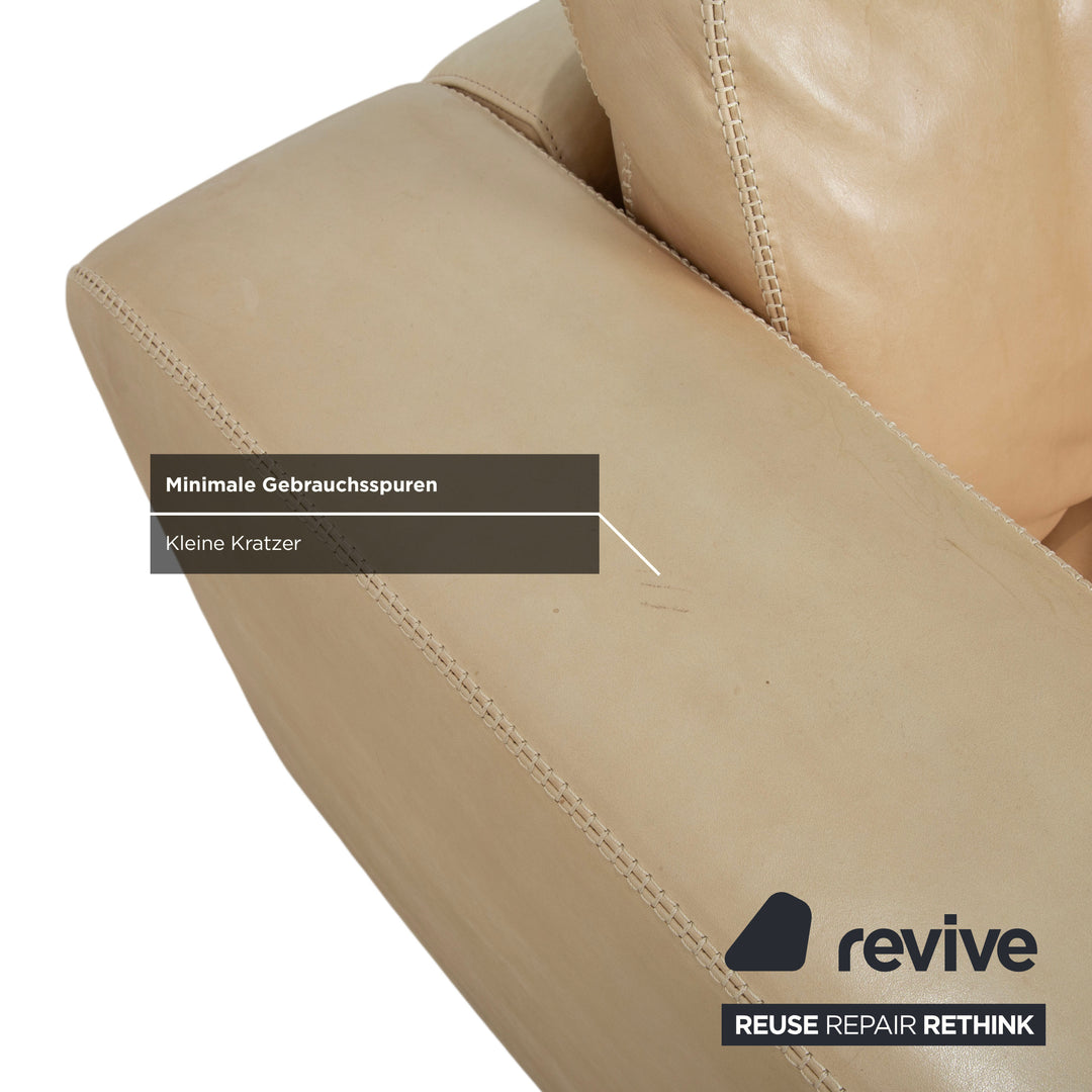 Machalke Valentino Leather Armchair Cream Beige