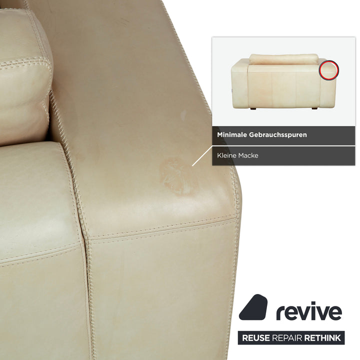 Machalke Valentino Leather Armchair Cream Beige