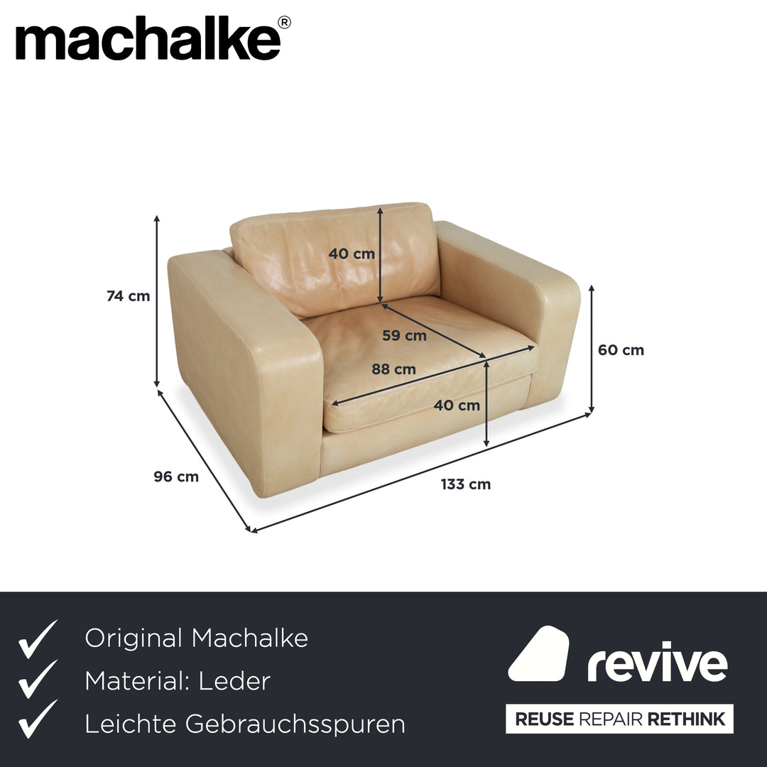 Machalke Valentino Leather Armchair Cream Beige