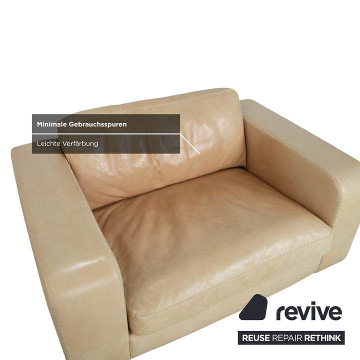 Machalke Valentino Leather Armchair Cream Beige