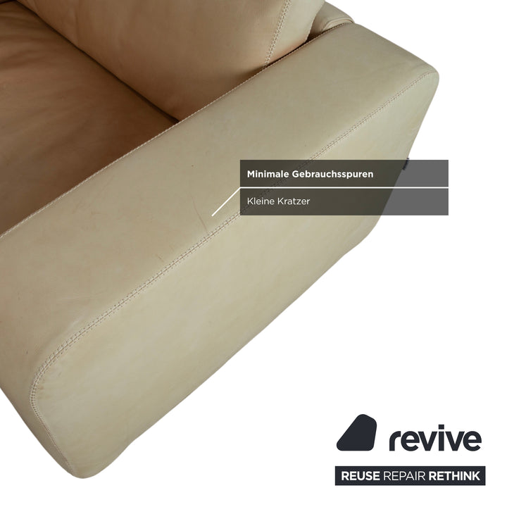 Machalke Valentino Leather Armchair Cream Beige