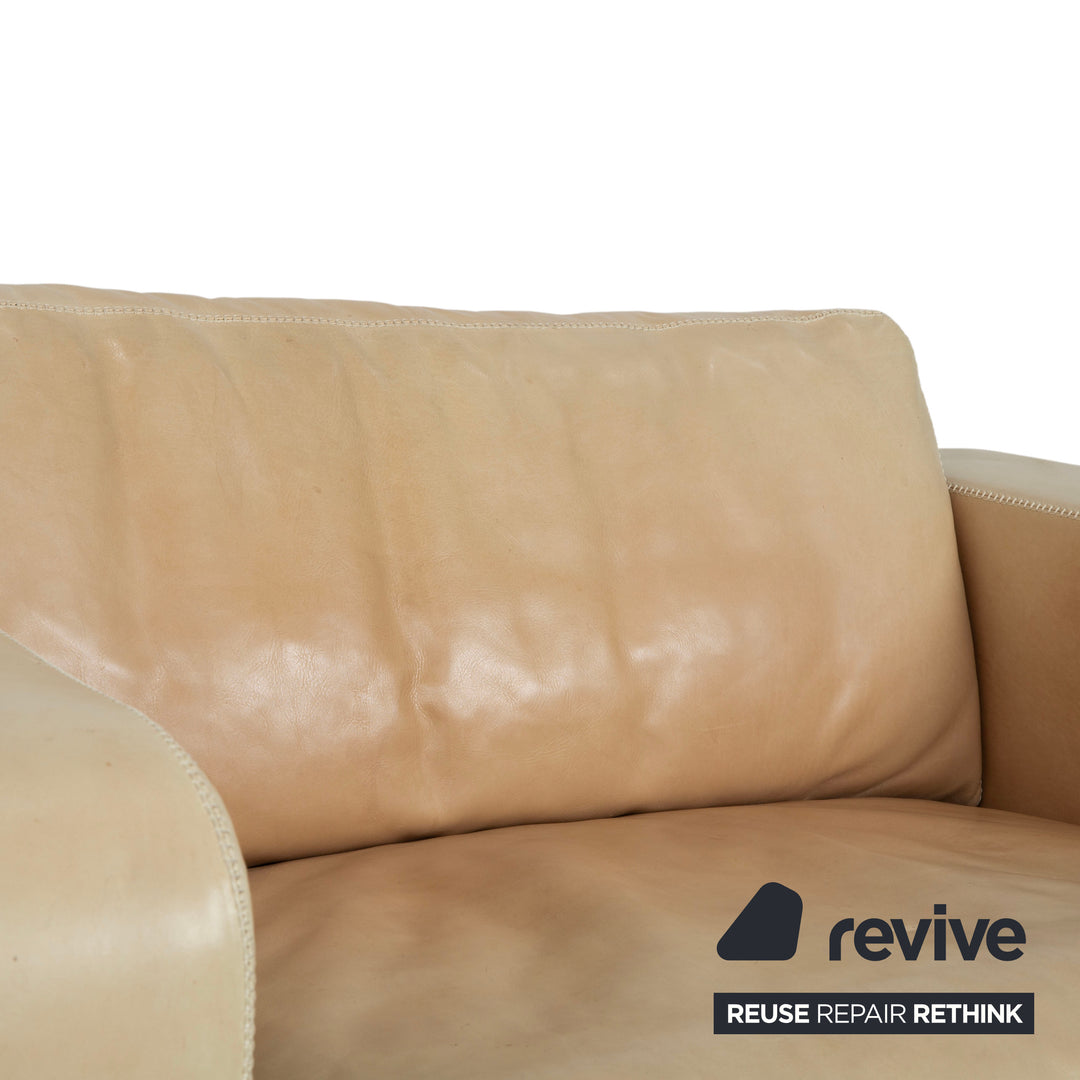 Machalke Valentino Leather Armchair Cream Beige