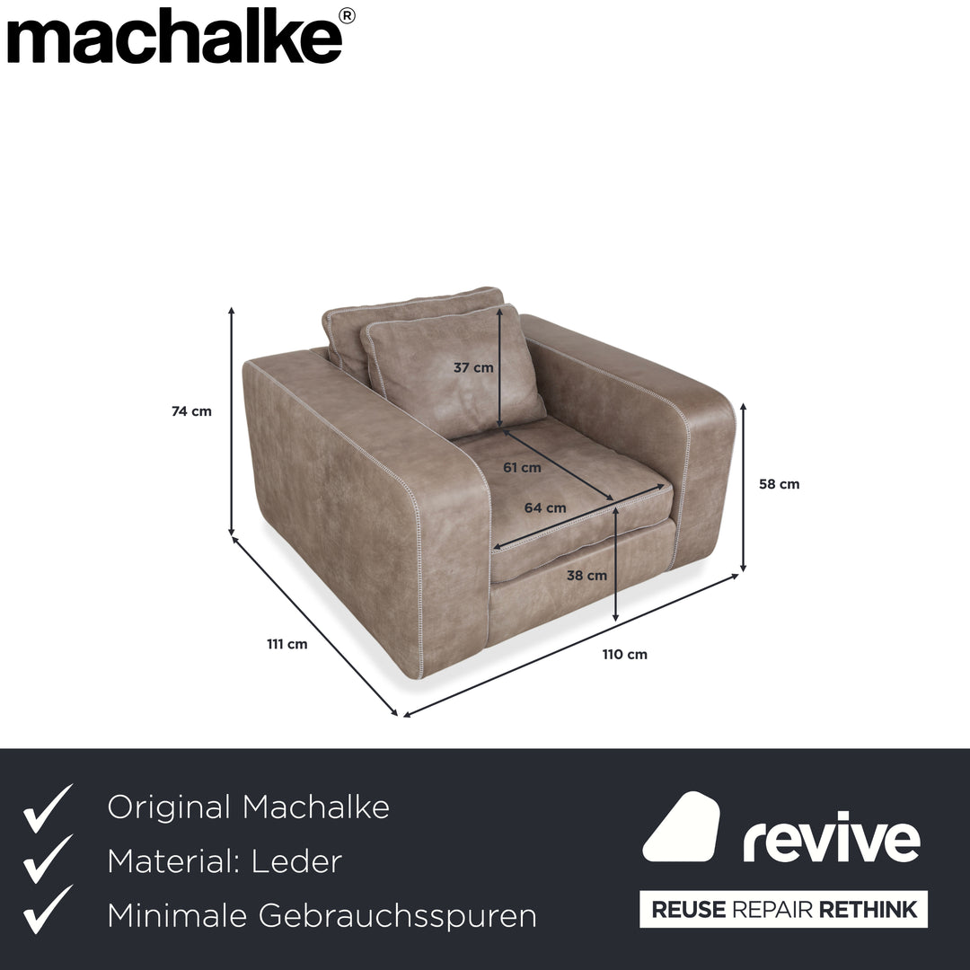 Machalke Valentino Leder Anilinleder Sessel Grau