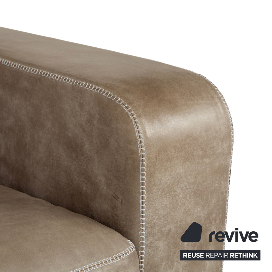 Fauteuil Machalke Valentino en cuir aniline gris