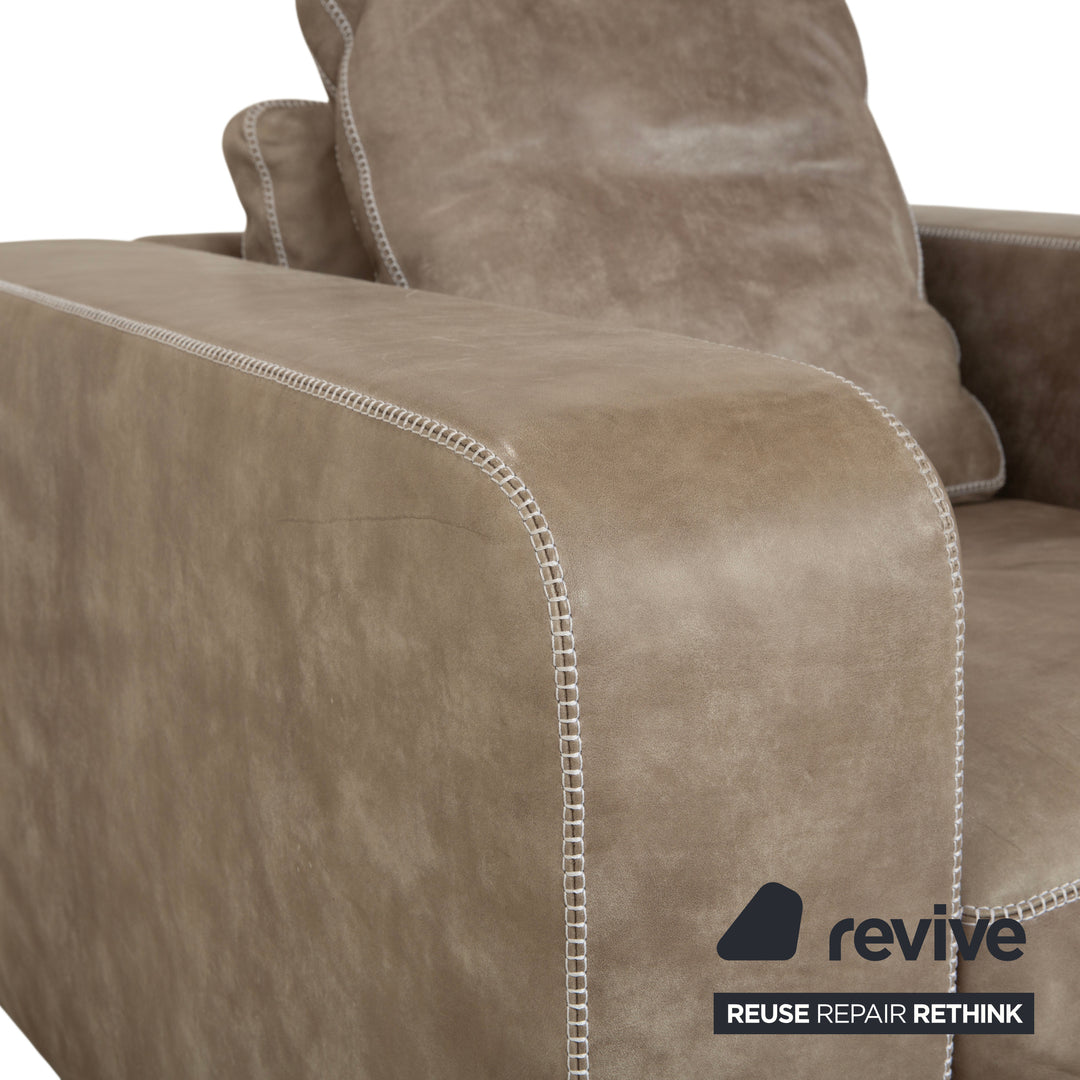 Fauteuil Machalke Valentino en cuir aniline gris